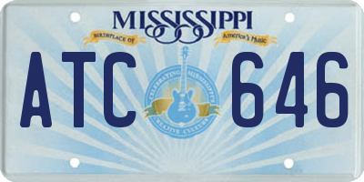 MS license plate ATC646