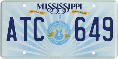 MS license plate ATC649