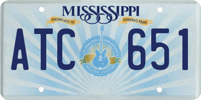 MS license plate ATC651