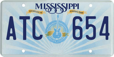 MS license plate ATC654
