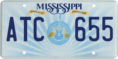 MS license plate ATC655