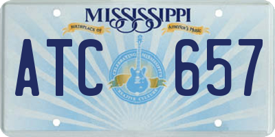 MS license plate ATC657
