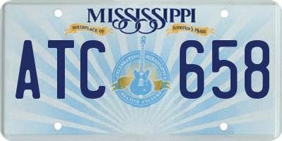 MS license plate ATC658
