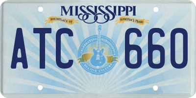 MS license plate ATC660