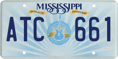 MS license plate ATC661