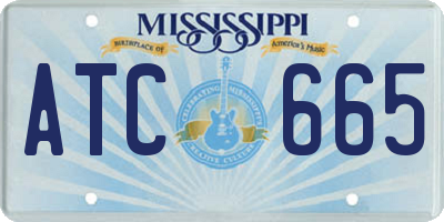 MS license plate ATC665