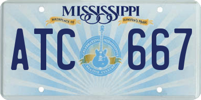 MS license plate ATC667