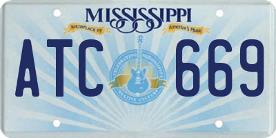 MS license plate ATC669