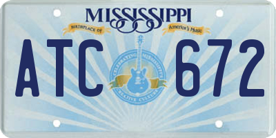 MS license plate ATC672