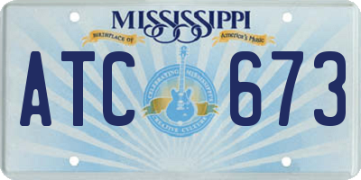 MS license plate ATC673