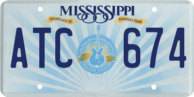 MS license plate ATC674