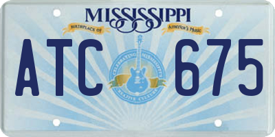 MS license plate ATC675