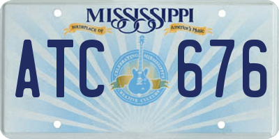 MS license plate ATC676