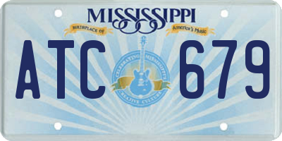 MS license plate ATC679