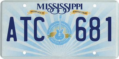 MS license plate ATC681