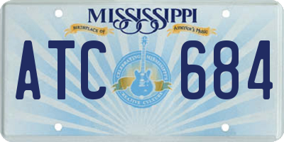 MS license plate ATC684