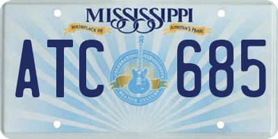MS license plate ATC685