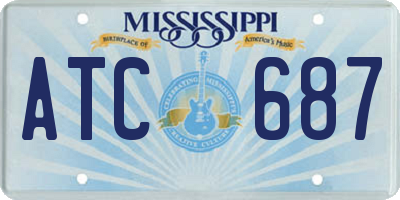 MS license plate ATC687