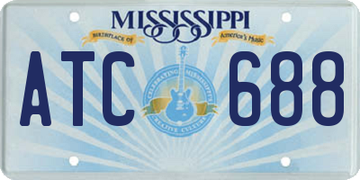 MS license plate ATC688