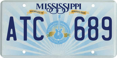 MS license plate ATC689