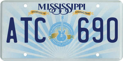 MS license plate ATC690