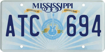 MS license plate ATC694