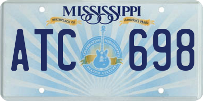 MS license plate ATC698