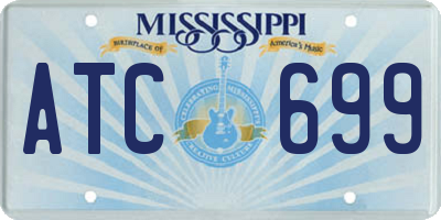 MS license plate ATC699