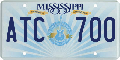 MS license plate ATC700