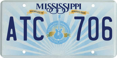 MS license plate ATC706