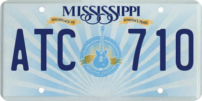 MS license plate ATC710