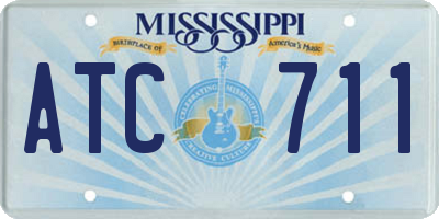 MS license plate ATC711
