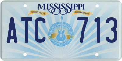MS license plate ATC713