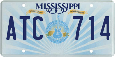 MS license plate ATC714