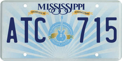 MS license plate ATC715