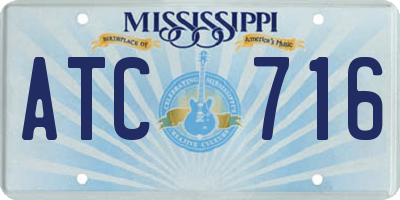 MS license plate ATC716