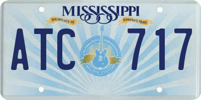 MS license plate ATC717