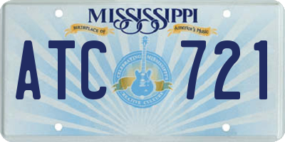 MS license plate ATC721