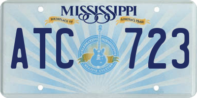 MS license plate ATC723