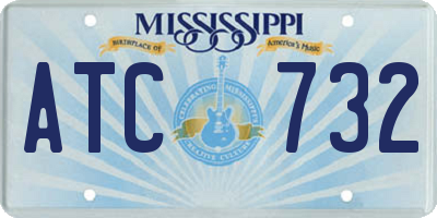MS license plate ATC732