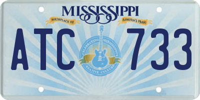 MS license plate ATC733