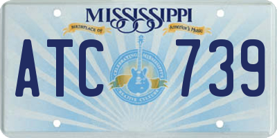 MS license plate ATC739