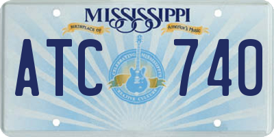 MS license plate ATC740