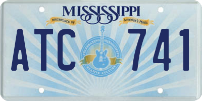 MS license plate ATC741