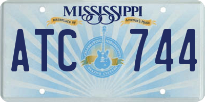 MS license plate ATC744