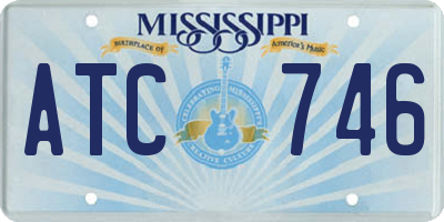 MS license plate ATC746