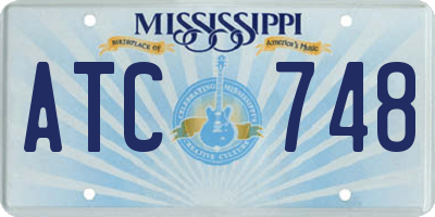 MS license plate ATC748