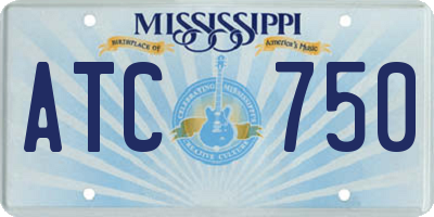 MS license plate ATC750