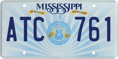 MS license plate ATC761