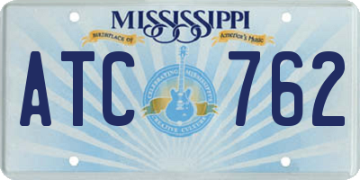 MS license plate ATC762